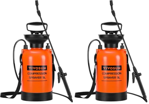 VIVOSUN 1.35-Gallon Pump Pressure Sprayer (Pack of 2) - color: Orange, size: 1.35 Gallons (Pack of 2)
