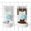 Hanging Cage Auto Pet Food Bowl Water Bottle Dispenser, 1L, Blue | Auto Gravity Pet Feeder and Waterer Set, Kennel Feeding Station, Crate Feeder Dish, For Rabbit Puppy Cats Ferret - color: Blue