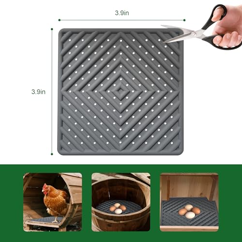 Chicken Nesting Pads for Coop, 4 Pack Washable Reusable Nesting Box Pads | Soft Nesting Box Pads for Chickens Laying Eggs, Washable Reusable Design, Easy Coop Bedding Replacement