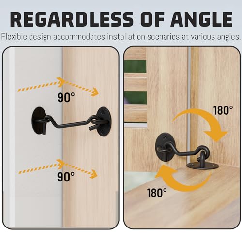 5" Hook and Eye Latch 1 Pack, Privacy Eye Hook Latch, Door Hook Lock, 1Pack | for Indoor Outdoor Slide/Barn/Shed/Door, Window, Fences Cabinet, Barn Door Latch - size: 5 Inch