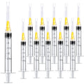 15 Pack 2.5ml 25Ga Plastic Syringe with Measurement for Scientific Labs and Industrial Dispensing, Disposable Individually Wrapped (15, 2.5ml-25Ga) - size: 2.5ml-23Ga