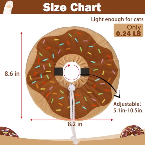 Cat Cone Collar Soft, Cat Recovery E Collar After Surgery to Stop Licking, Adjustable Waterproof Neck Elizabethan Pet Kitten Puppy Donut Pillow for Cats Wound Healing, Donut - color: Donut, size: Small(5-9.5in)