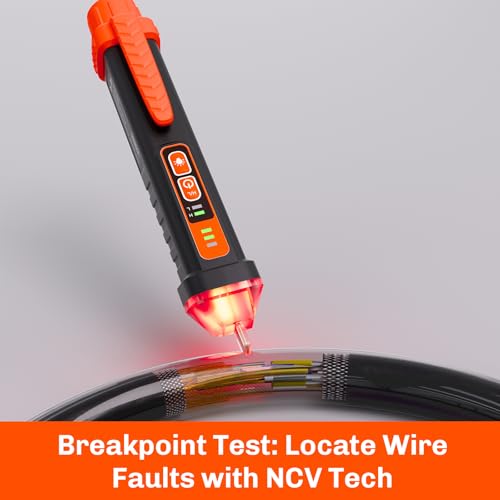 Non Contact Voltage Tester Pen, AC 12/48-1000V Electric Tester Pen | Electrical Tester Pen, Dual Sensitivity AC Checks, Live/Neutral Wire ID, Audible/Visual Alarm, LED Light, CAT III/CAT IV