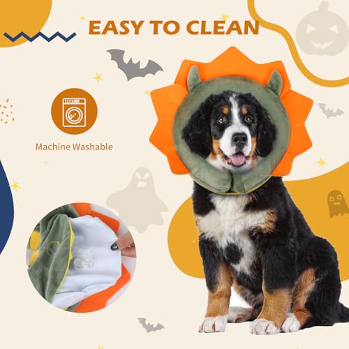 IEUUMLER Inflatable Recovery Dog Collar, Protective Donut Cone, Adjustable Soft Collar for Dog and Cat After Surgery Prevent from Biting & Scratching EU002 - Green Demon M - color: Green Demon, size: Medium (Neck:8''-10'')
