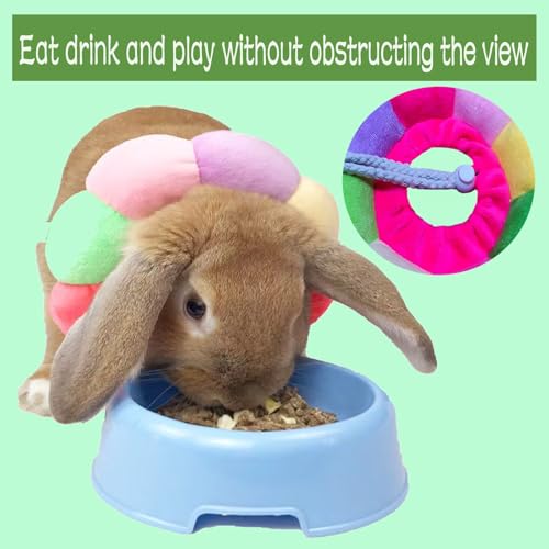 Rabbit Cat Cone Collar Soft,Adjustable Cat Recovery Wound Healing Accessory,Cats Cones to Stop Licking,for Chinchilla,Guinea Pigs,Bunny,Kitten Donuts Collar After Surgery(Small) - size: Small