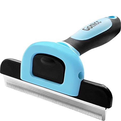 Gonicc PDT- 1001 Professional Pet De Shedding comb Tool Blue | Effectively Reduces Shedding by Up to 95%, Ideal for Short, Medium, Long Hair, Ergonomic Non-Slip Handles, Durable And Stable