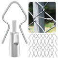 200 Pcs T Post Clips Kit, Metal Wire Fence Clip & 1 Drill Chuck, Galvanized Steel Tie Preformed T-Post Fence Clips 11 Gauge Fence Ties Fast Installation Farm Garden&Livestock Fencing T/U-Posts(Silver) - size: 200PCS