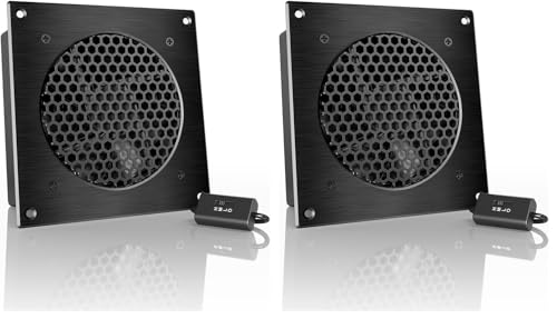 AC Infinity AIRPLATE S3, Quiet Cooling Fan System 6" with Speed Control, for Home Theater AV Cabinets (Pack of 2) - size: Single 120 (Pack of 2)