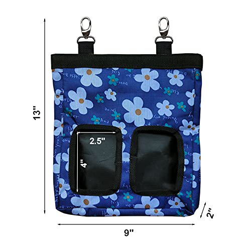 RIOUSSI Guinea Pig Hay Feeder, Hanging Rabbit Hay Feeder Bag.BlueFlower,2Ct | Upgraded Double Layer Fabric | Bite Resistant | Cleaner Hay & Less Mess | Small Animal Hay Holder for Bunnies & Chinchillas - color: Blueflower-2pack