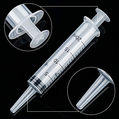 Boao 10 Pack Plastic Syringes Without Needle for Epoxy Resin,20 Ml | Measuring Syringe for Precise Measuring, Epoxy Applicator in Resin Crafts Labs Pet Feeding Oil Glue liquid Dispensing - size: 20 ML