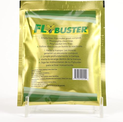 Flybuster - Garden Fly Bait Refill Pack, Natural & Non-Toxic Fly Bait Granules for All Resuable Outdoor Fly Traps (Flybuster Refill Pack, Garden Size) - size: Garden (1-Pack)