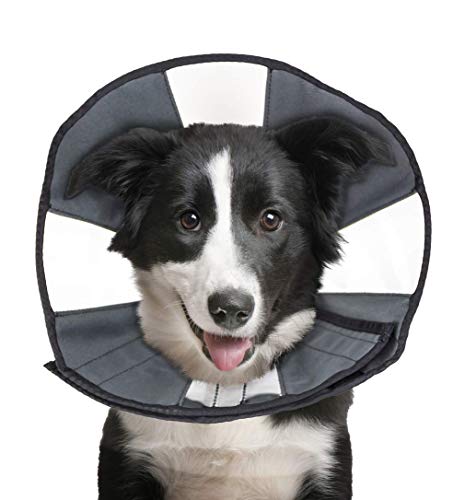 ZenPet Recovery Cone E-Collar for Dogs & Cats – Soft, Comfortable, Safe & Stress-Free Healing After Surgery, Adjustable Design, Secure Custom Fit (Large) - size: Large
