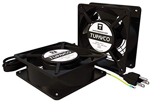 Network Cabinet Fan (2pc Kit) Pair of 120mm 4in Fans 110V - Tupavco TP1511 | Dual fan kit for 19in network cabinets - easy rackmount muffin fan for high performance cooling at 110CFM, 120mm/4in size - size: 110CFM Sleeve