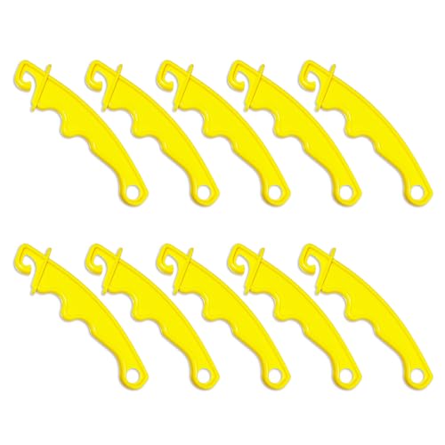 QMARK Electric Fence Plastic Gate Handles, Yellow, 8 Inch, 10 Pack | Insulated Plastic Hook, Portable