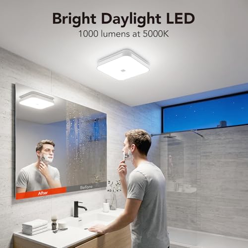 OREiN 2-in-1 Bathroom Exhaust Fan with Light, 110 CFM, ENERGY STAR | 1000LM, 5000K Daylight, Quiet 2.0 Sones, No Attic Access Required, ETL/HVI Certified, 7.36x7.68in Cutout, 4-to-3in Adapter - color: 5000K