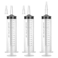 150mL Plastic Syringe for Liquid - 3 Pack Large Syringes with Adapter | Individually Wrapped for Scientific Labs, Feeding, Oil Filling - style: 150mL