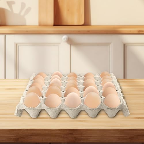 20 PCS 30 Count Gray White Egg Cartons, 12x12x2Inch Paper Pulp Egg Crates, Cardboard Egg Cartons for Egg Packing Storage - size: 11.8x11.8x0.2 inches