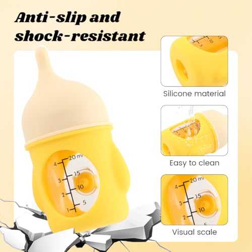 20ml Pet Feeder Bottle Puppy Bottles for Nursing Animal Feeding Bottles Kitten Bottle for Nursing Dog Cat Milk Feeding Bottl e (Color:Yellow)