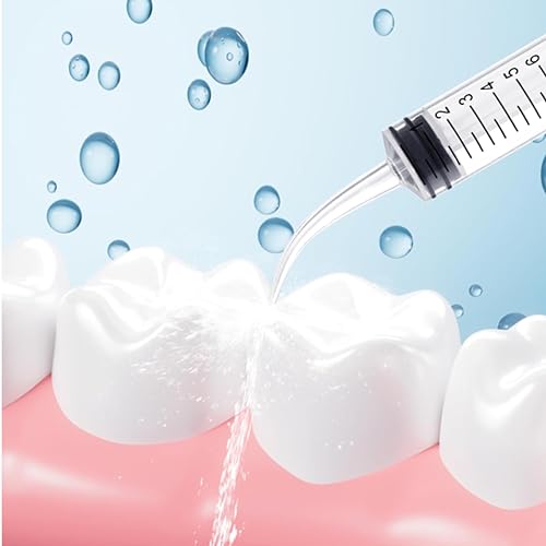 5 Pack Dental Syringe Disposable 12ml Dental Irrigation Syringe with Curved Tip for Oral, Dental Care, Tonsil Stone Squirt, Feed Pet, Liquid Injection, Oil, Glue, With Clear Measurement (C 5 Pack 12ml) - size: C 5 Pack 12ml
