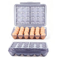 24 Grid Egg Storage Box for Refrigerator Kitchen Camping RV | Stackable BPA-Free Holder, Large Capacity Organizer Box With Lid, Portable Countertop Pantry Storage, Blue 1 Pack