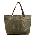 WUDON Waxed Canvas Travel Tote Bag - Extra Large Carryall Shoulder Bag for Women | Travel - color: Green