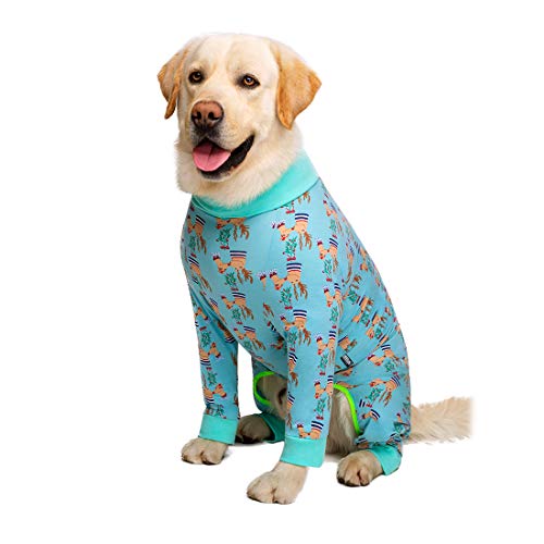 Dog Surgery Recovery Suit Female Male for Dogs After Surgery Medium Large Dogs Onesie Dog Pajamas Pjs Clothes (Christmas Elk, 28 (Chest 26.77 in | Backlength 18.11)) - color: Christmas Elk, size: 28 (Chest 26.77 in | Backlength 18.11)