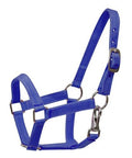 Nylon Small Pony Halter with Nickel Plated Hardware and Throat Latch - color: Blue
