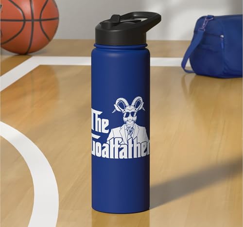 Funny Goat Gift for Men Women Kids Youth Girls Boys Mom Dad Stainless Steel Insulated Water Bottle - color: Royal Blue