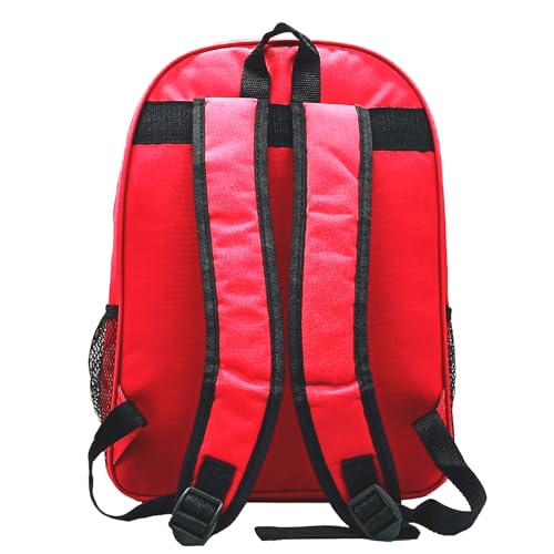 Red Emergency Bag First Aid Backpack Empty Medical Treatment First Responder Trauma Bags for Hiking Outdoors Travel Camping Pet Dog Cat Daycare (Red White) - color: Red White