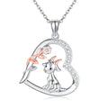 Goat Necklace Crystal Goat Necklace Sterling Silver Heart Goat Necklace Animal Pendant Jewelry for Women Goat Gift for Goat Lovers - style: goat