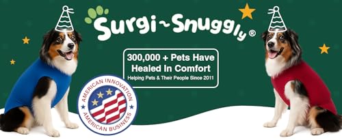 Surgi Snuggly Dog Surgery Recovery Suit, Cone Alternative, Spay/Neuter SL | Dog Recovery Suit for Dogs — Veterinarian-Invented Surgical Suit & Recovery Onesie with Easy Bathroom Access After Surgery - color: Little Boy Blue, size: Small Long (L-12"-15" |