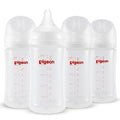 Pigeon PP Wide Neck Anti-Colic Nursing Bottle, 8.1 oz, 4-Pack | Includes 4 M Nipples (3m+): Equipped with 4 natural-feel, medium-flow nipples; features a streamlined body for easy cleaning. - color: 8.1Oz, 4 packs