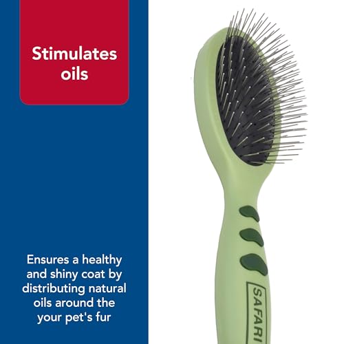 Coastal Pet Safari Wire Pin Brush - No-Slip Plastic Handle for Short and Long Pet Hair - 9.25" x 2.5" Compatible Grooming Tool - size: Large