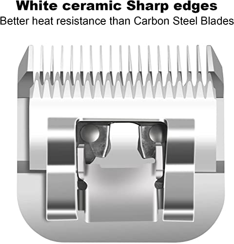 4FC Grooming Ceramic Pet Clipper Blades Compatible with Andis & Oster A5 | Cut Length 3/8"(9.5mm),Compatible with Wahl KM10 Series Clippers - color: Silver, size: 4FC 9.5mm