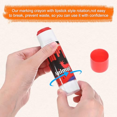 M METERXITY 6-Pack Livestock Marker, 11.6 Cm/4.6 Inches Large Animal Crayons for Pig/Cattle/Cow/Sheep Supplies, Farming Livestock Marking Crayons [Red/Blue] - color: Red/Blue