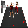 GymCope Extra Large Exercise Mat 10'x6'/9'x6'/8'x6'/7'x5'/6'x4' (8mm) | Thick Workout Mat for Home Gym & Garage Flooring, Shoe-Friendly, High-Density, MMA, HIIT, Weight Lifting, Cardio&Strength - color: 9'x6'x8mm-Black