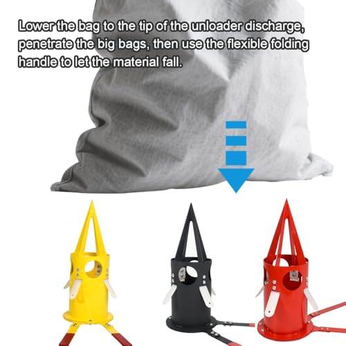 Big Bag Dispenser Bulk Bag Unloader – Heavy Duty Feed Unloader Tool for Animal Feed, Grain, Fertilizer – Rust-Resistant, Portable for Farm, Warehouse, Home Use (Black) - color: Black