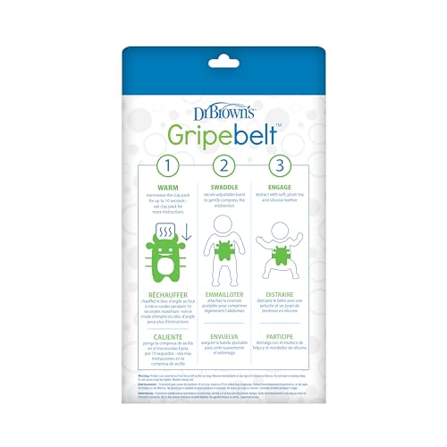 Dr. Brown's Gripebelt Heated Belly Band, Soothe Baby's Tummy with Gentle Warmth and Compression, Monster, 3m+, Pink - color: Pink Monster, size: 3m+ (Pack of 1)