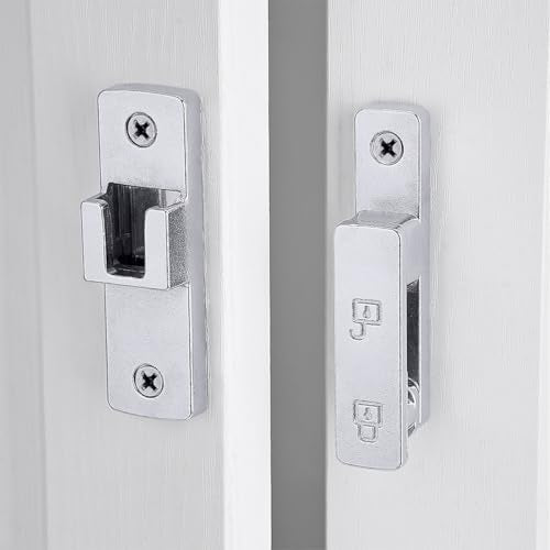 Silvery 180 Degree Zinc Alloy Barn Door Latch, Flip Gate Lock | Sliding Door Latch Lock,for bedroom,garage,balcony,barn,bathroom,drawer,Wine Cabinet,window,cabinet,pet enclosures - color: Silvery_180 Degree
