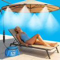 Portable Misting System with Pump, DIY 26FT(8M) Misting Line & 6 Brass Nozzles, 4-Gallon Water Bag, USB Rechargeable (4500mAh) Outdoor Cooling System for Patio, Camping, Golf Cart, Canopy