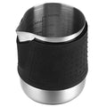 HOMEE Milk Frothing Pitcher 12oz Stainless Steel Steamer Jug Eagle Spout | Espresso Milk pitcher Pitcher With Heat Resistant Silicone Grip Pads, Expresso Machine, Latte Art, Silver