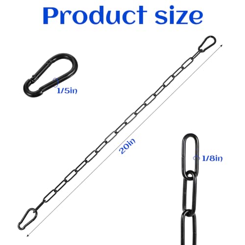 Amaxiu 20'' Gate Chain Lock with Carabiners, Metal Door Chain Lock | Fence Latch Door Chain Lock Heavy Duty Stainless Steel Gate Chain