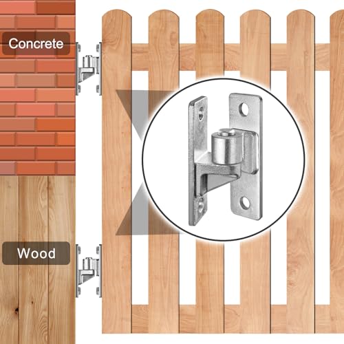4.9" Heavy Duty Gate Hinges, Wall Mount Female Male Hinges | 2 Pairs, Hot-Dip Galvanized Finish, Provides Stable Support, Smooth Opening and Closing for Wooden Fences and Farm Gates - color: Silver2, 2 Pack