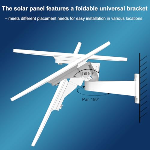 6W Solar Panel Charger for Outdoor Security Camera | 16ft Waterproof Cable & 360° Adjustable Bracket, Fits 5V Battery Cam and Device with DC 3.5×1.35mm / USB-C / Micro USB Ports - size: SP2 16.5ft Extension Cord