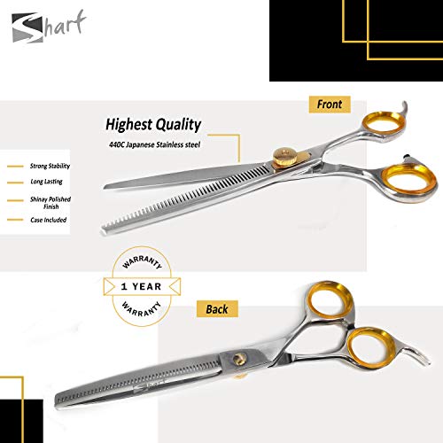 Professional Cat and Dog Grooming Scissors heavy-duty Pet Thinning Scissors for Dogs and Cats, 440c Japanese Steel Comfortable Long-Lasting Sharpness for Years (Contemporary) - color: Thinning Scissors