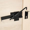 1Pack Barn Door Latch,Sliding Door Latch with Hook,Black Shed Cam Latch,7in Adjustable Lock Lever,for Farm Garden Courtyard Wooden Door,Pet Partition Door