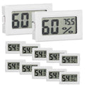 12 Pack Mini Hygrometer Digital Electronic Temperature Humidity Meters Gauge Indoor Thermometer Hygrometer LCD Display Fahrenheit (℉) for Guitar Case,Greenhouse, Garden, Cellar, Closet (White)
