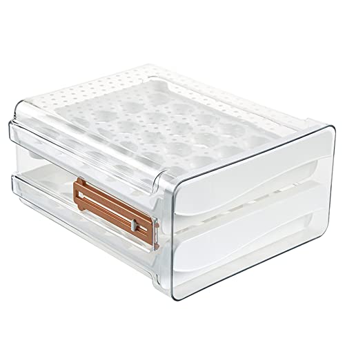 Large Capacity Drawer Type Egg Holder, 2-Layer 60 Grid