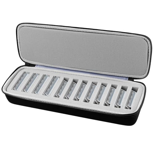 Comecase 12-Slot Clipper Blade Case for Wahl, for Andis, for Oster A5 | Hard Shell, Separated Blade Slots and Removable Insert for Stylists, Dog Groomers and Mobile Appointments, Box Only - Black