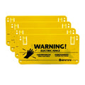 Plastic Electric Fence Warning Signs 4 Pcs 9.5 x 4.7 Inch | Yellow durable safety markers, no touching reminder for farm and home use